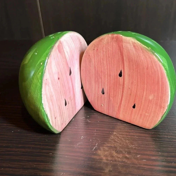 Rare split watermelon split salt and pepper shakers refurbished new stylish - Picture 3 of 7